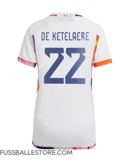 Günstige Belgien Charles De Ketelaere #22 Auswärtstrikot Damen WM 2022 Kurzarm